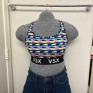 VSX Sport Multicolored Racerback 2 Layer No Padding Sports Bra L